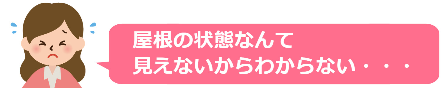 屋根の状態なんて見えないからわからない・・・